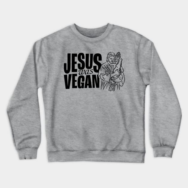 Vegan Jesus Crewneck Sweatshirt by jefcaine